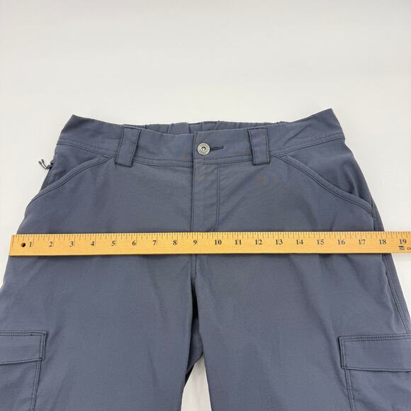 DULUTH Dry on the Fly Bootcut Pants Size 6 Blue Ink Roll Tab Hem Stretch Pockets - Picture 9 of 11